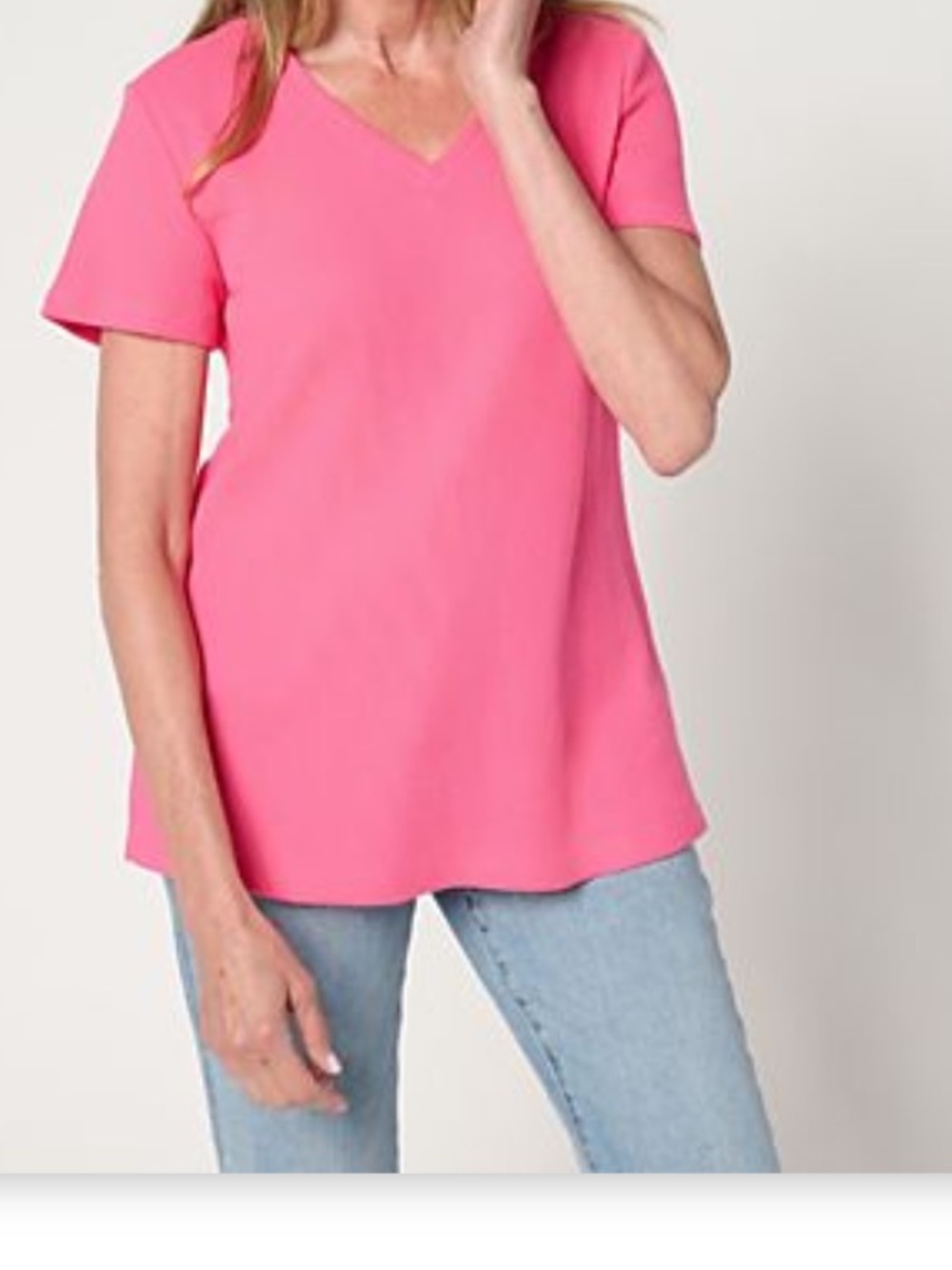 Belle by Kim Gravel Baby Waffle G
Short Sleeve V-Neck Top - island Pink